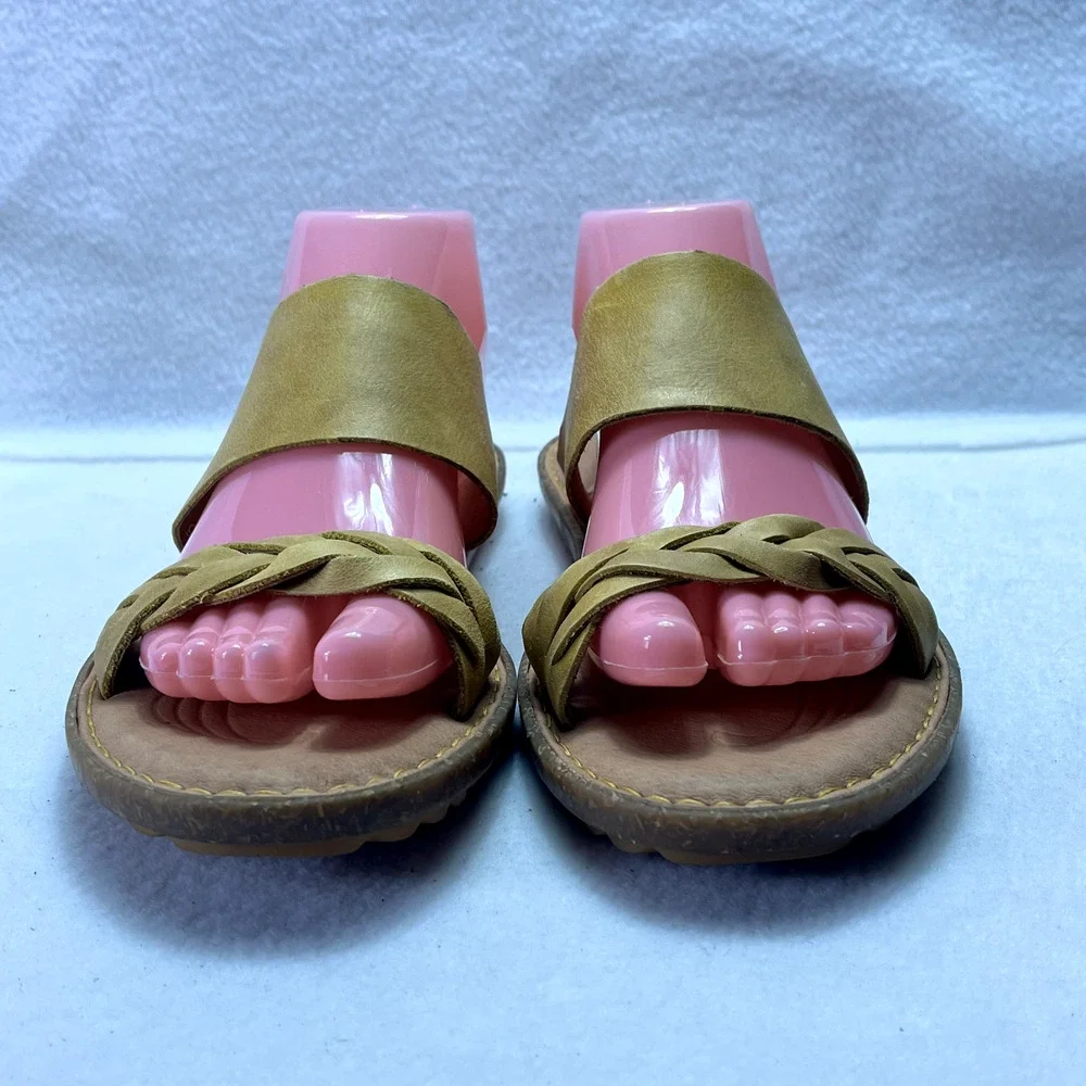 Born Shoes Sandals Women's Size 10 M Morena Yellow Sun Leather Slip on - Picture 7 of 12